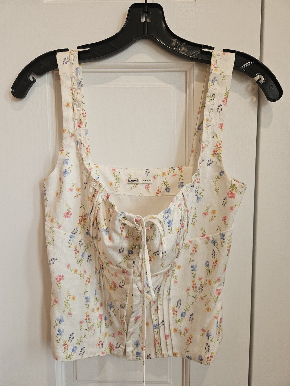 House of CB White Floral Corset Tank Top NWOT - Size S+